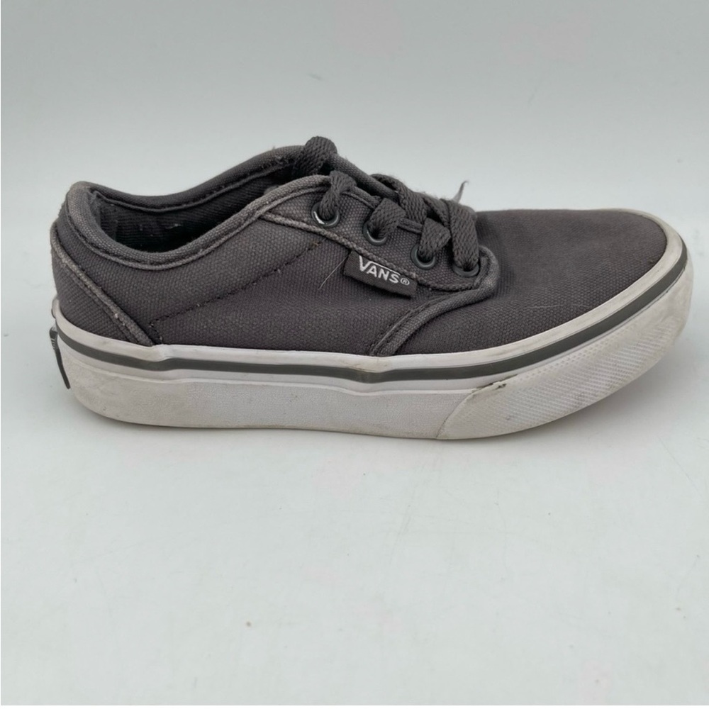 Vans Kids Atwood Grey White Canvas - SZ 11C - Low Top Lace-Up Sneakers Shoes